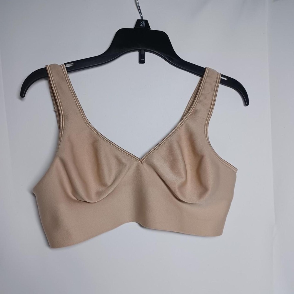 Hanes Ultimate Wireless Bra Tan Nude Smooth Comfort MHG796 Womens Large